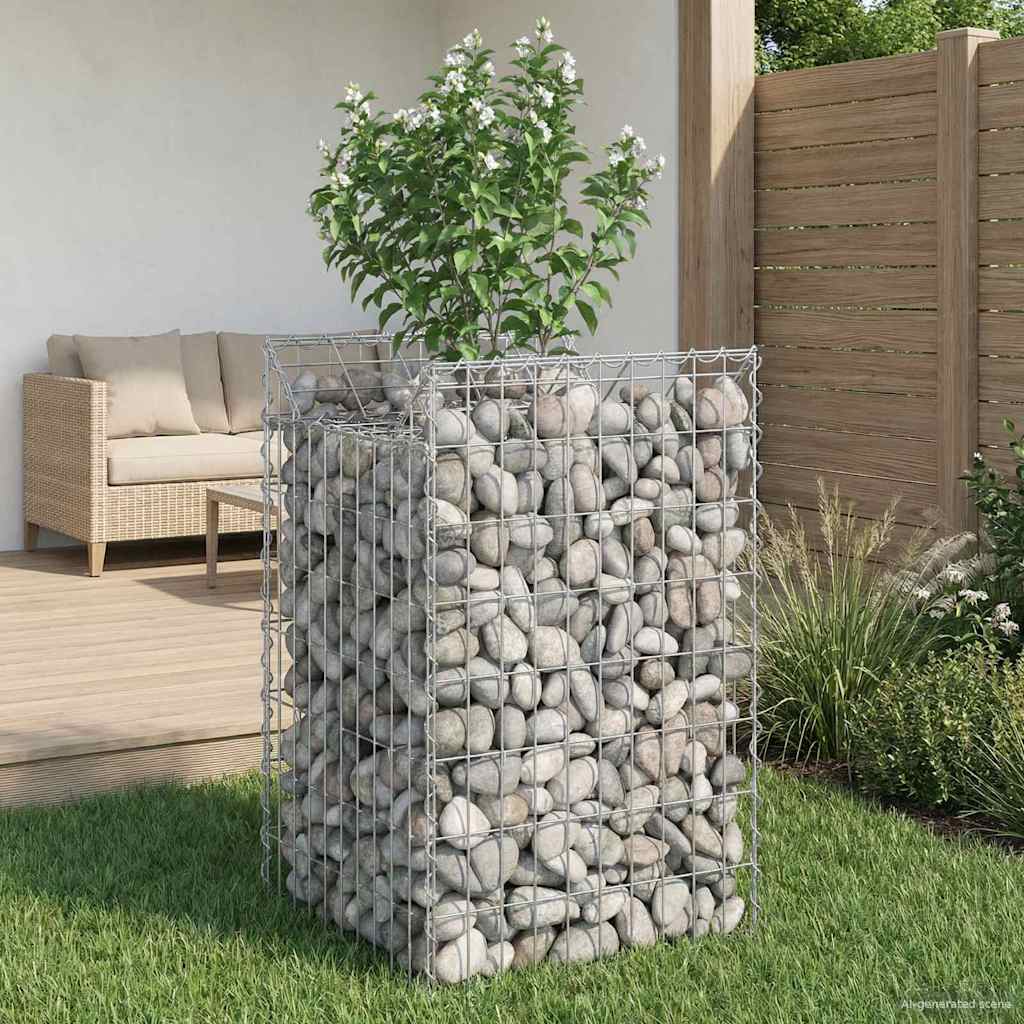 Gabionen-Hochbeet 3 Pcs Silber