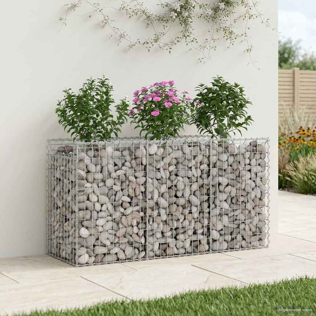 Gabionen-Hochbeet 3 Pcs Silber