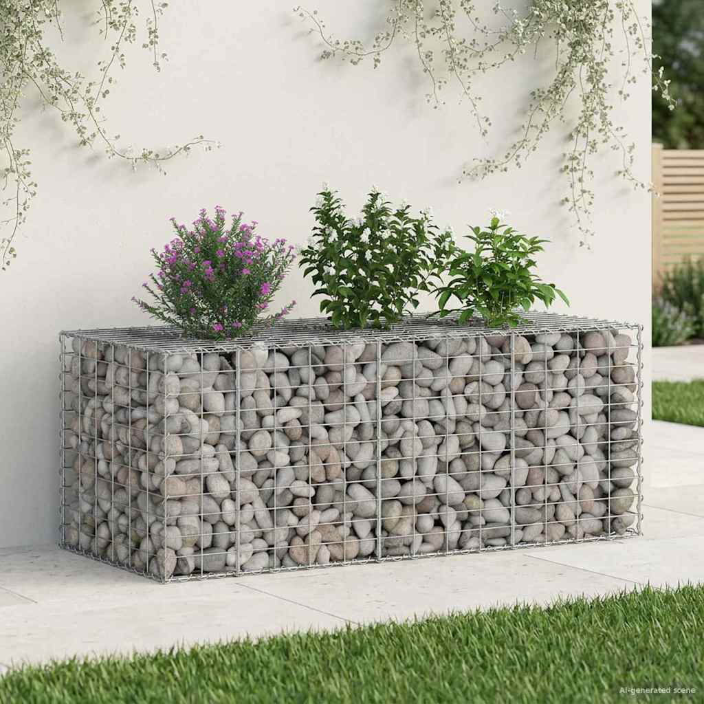 Gabionen Hochbeet Silber