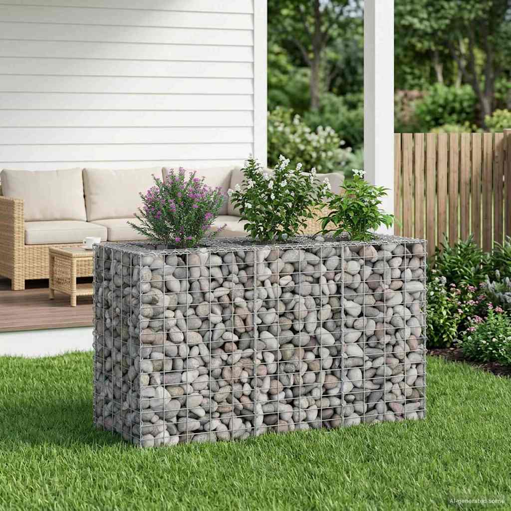 Gabionen Hochbeet Silber