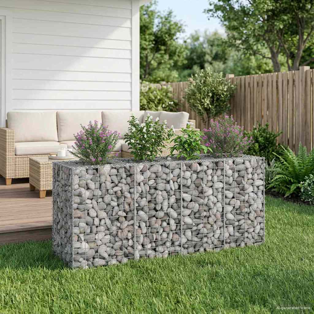 Gabionen Hochbeet Silber