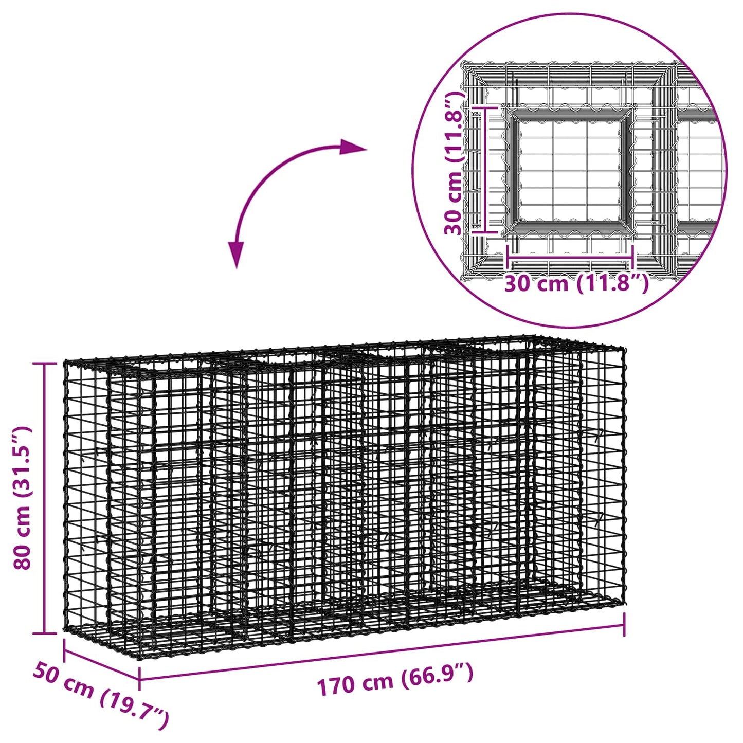 Gabionen Hochbeet Silber