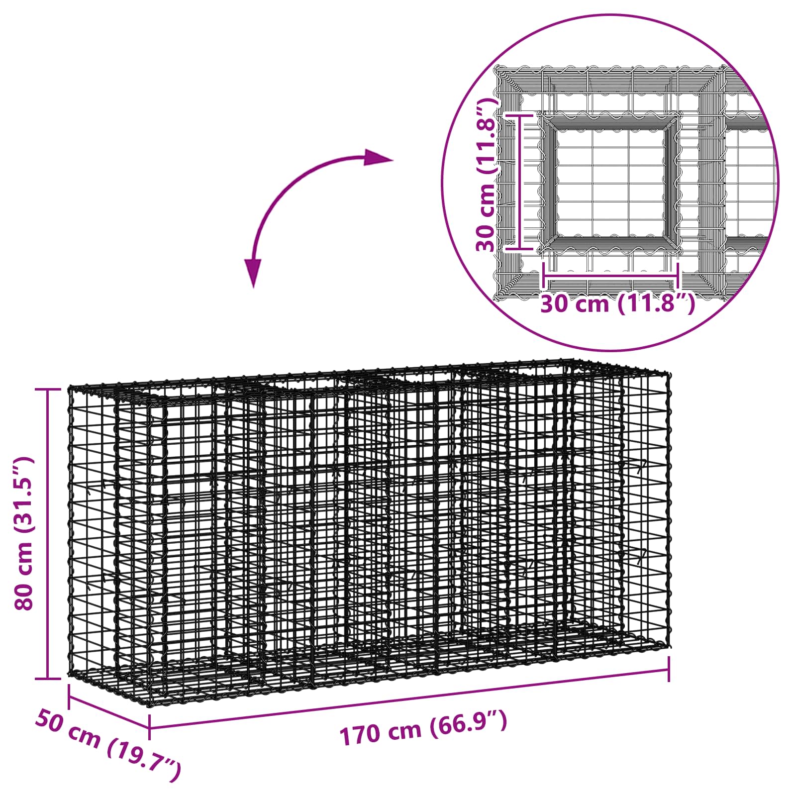 Gabionen Hochbeet Silber