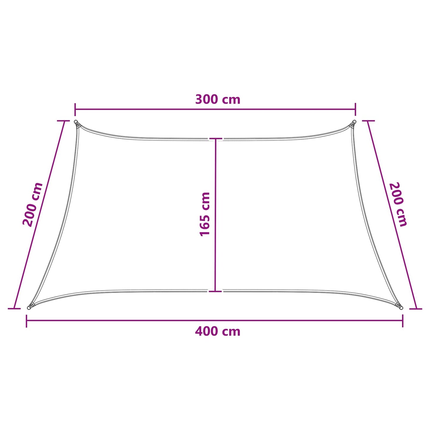 Sonnensegel 3 / 4 X 2 M Hdpe