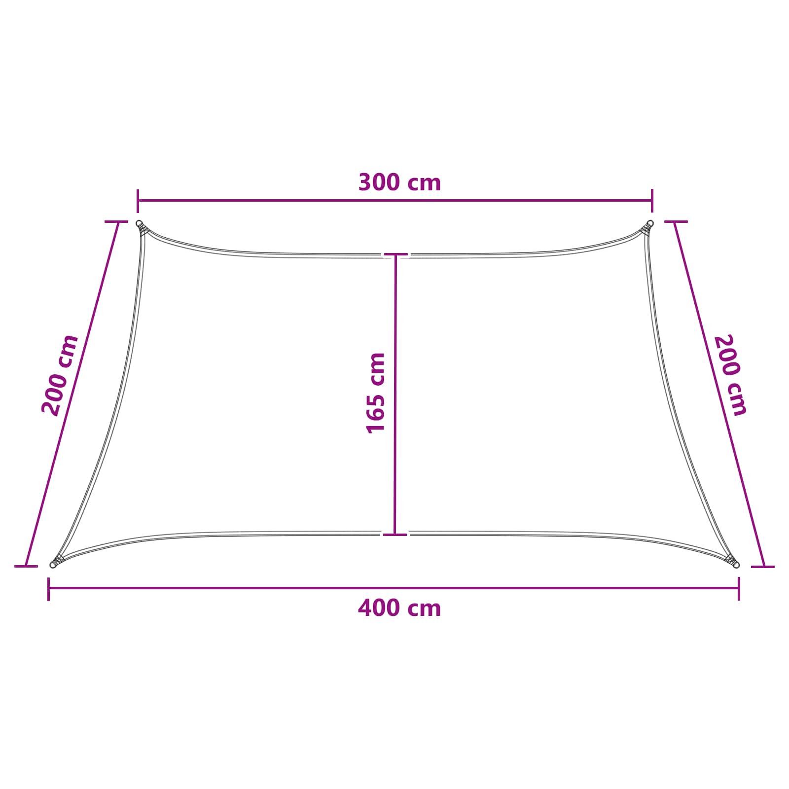 Sonnensegel 3 / 4 X 2 M Hdpe