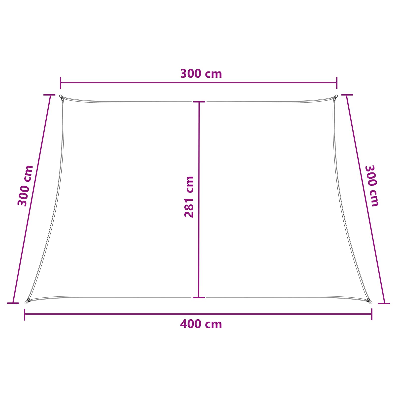 Sonnensegel 3 / 4 X 3 M Hdpe