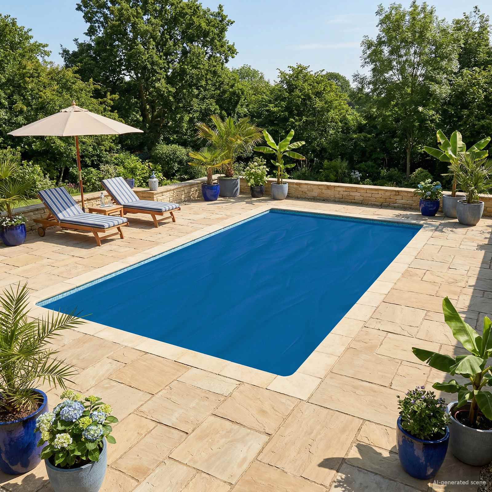 Solar Poolabdeckung 110 Μm Quadratisch Pe Blau