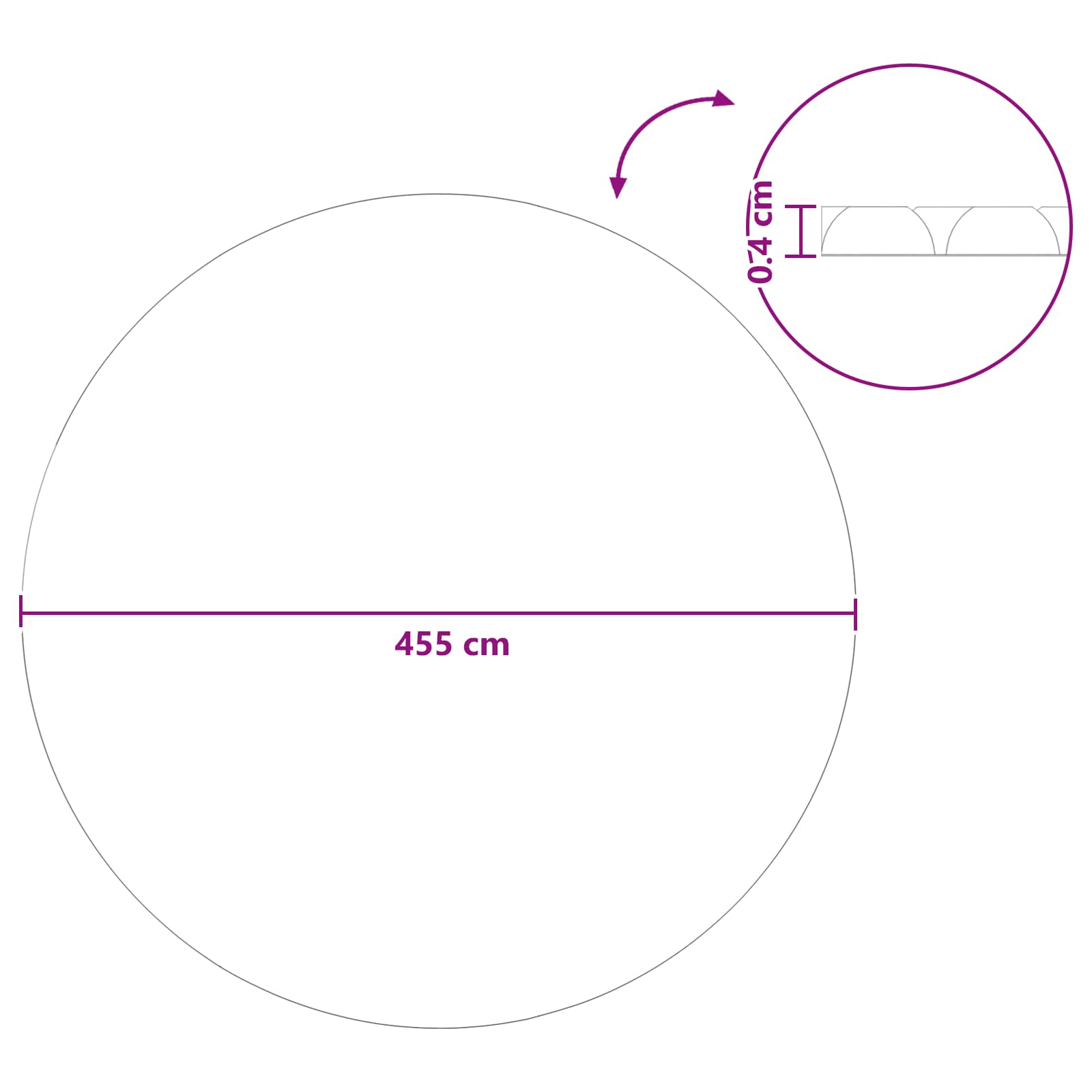 Sonnendeck Für Pools Extra Schwer 400 Μm Rund Pe
