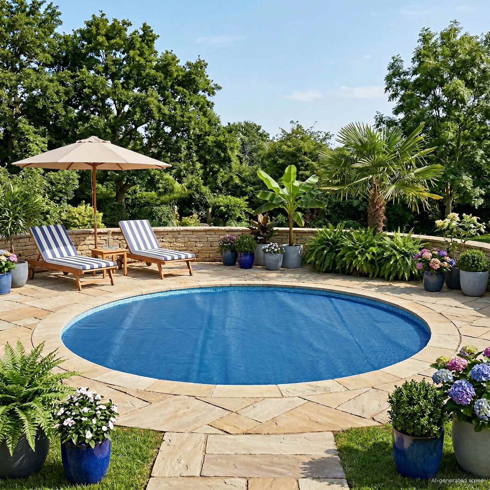Sonnendeck Für Pools Extra Schwer 400 Μm Rund Pe