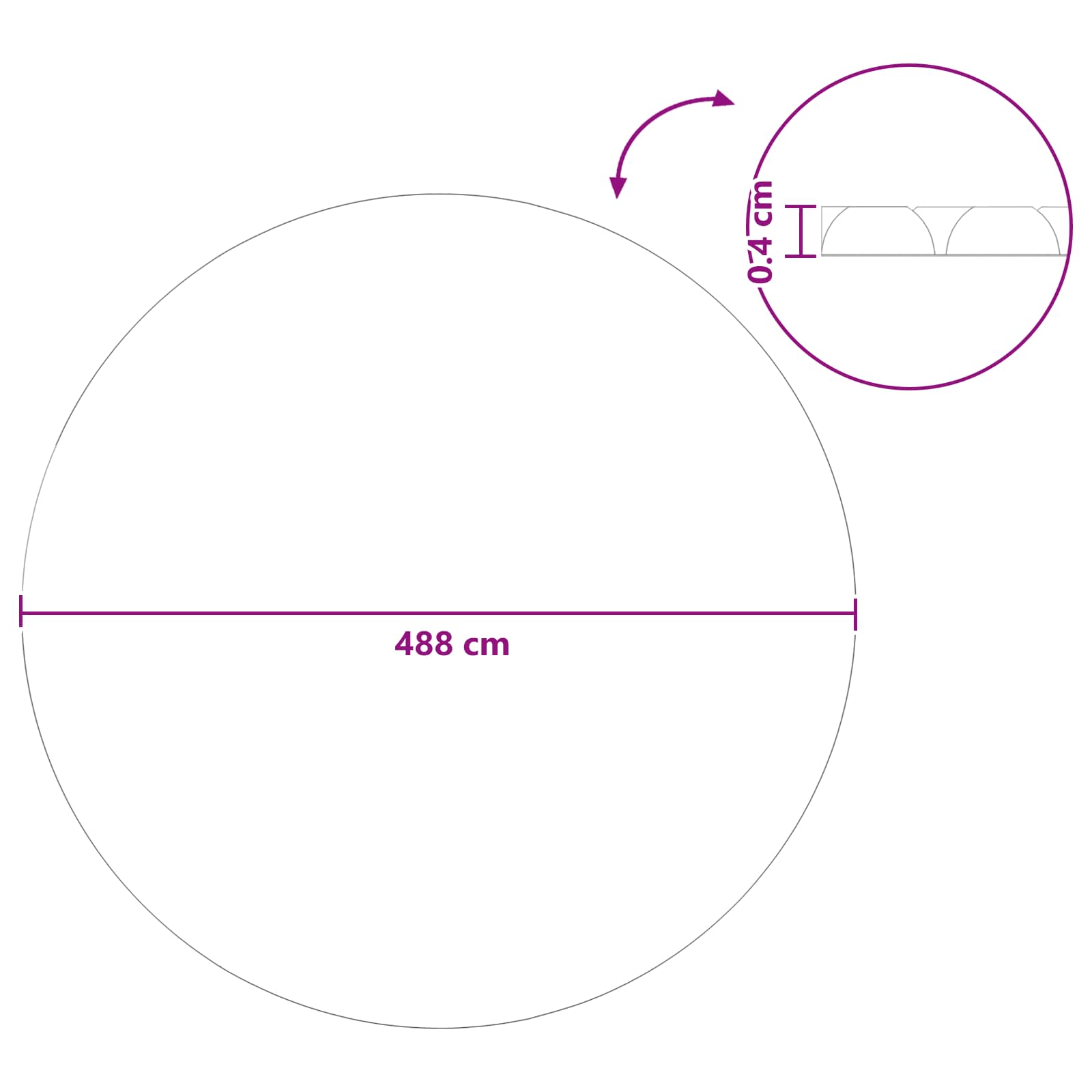 Solar Poolabdeckung Extra Schwer 400 Μm Rund Pe