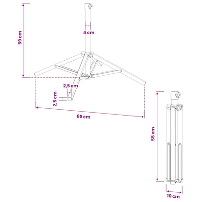 Sonnenschirmständer Weiß Stahl Für 25-32 Mm Mast