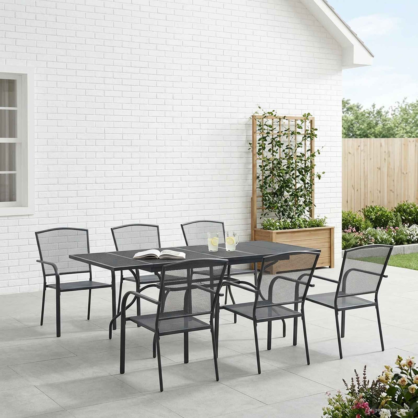 Garten Essgruppe 9 Pcs Anthrazit 212 X 90 X 76 Cm