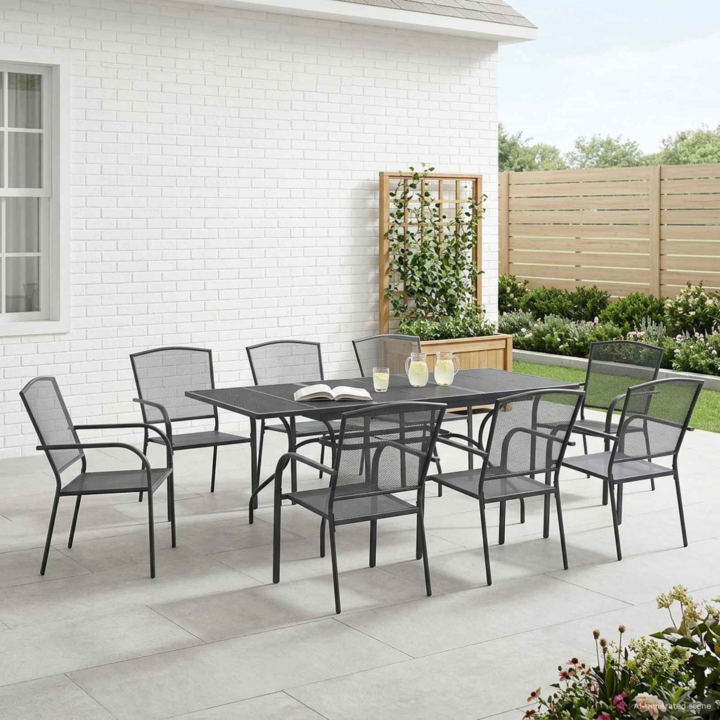 Garten Essgruppe 9 Pcs Anthrazit 212 X 90 X 76 Cm