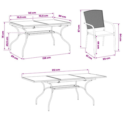 Garten Essgruppe 9 Pcs Anthrazit 212 X 90 X 76 Cm