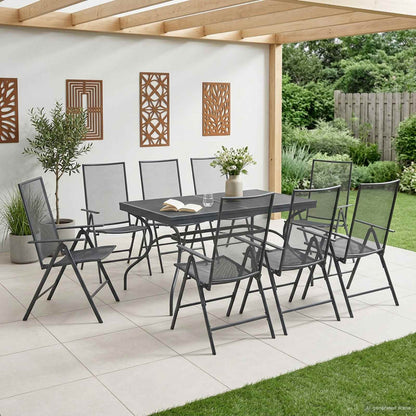 Garten Essgruppe 9 Pcs Anthrazit 212 X 90 X 76 Cm