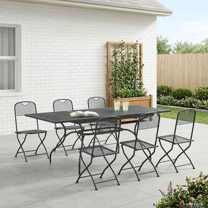 Garten Essgruppe 9 Pcs Anthrazit 212 X 90 X 76 Cm