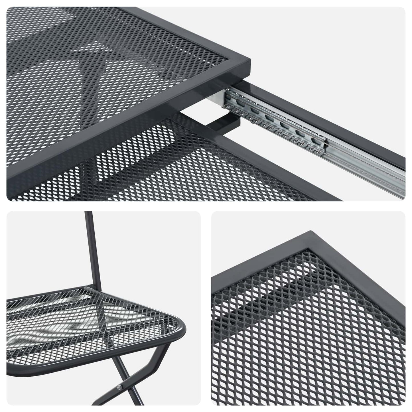 Garten Essgruppe 9 Pcs Anthrazit 212 X 90 X 76 Cm