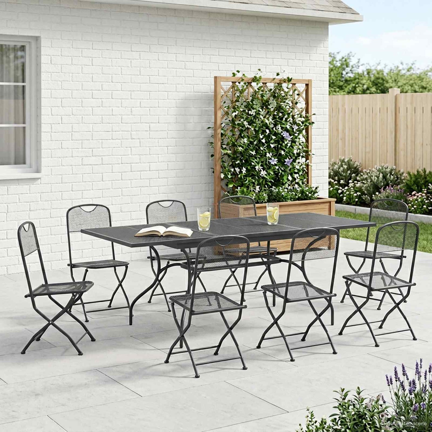 Garten Essgruppe 9 Pcs Anthrazit 212 X 90 X 76 Cm