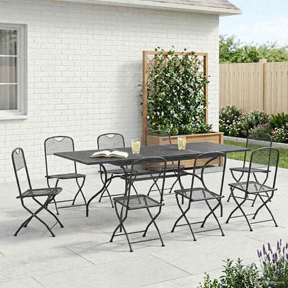 Garten Essgruppe 9 Pcs Anthrazit 212 X 90 X 76 Cm