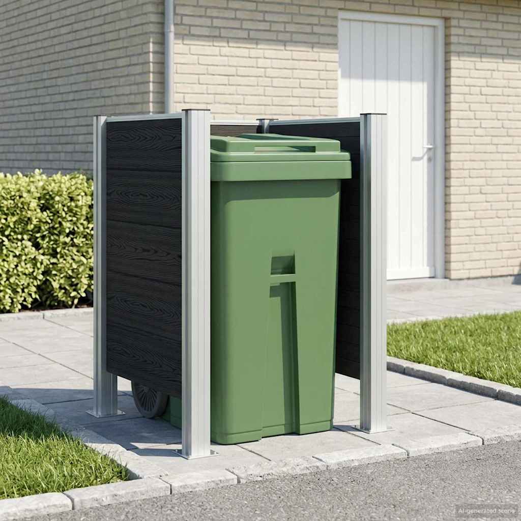 Mülltonnenzaun 85 X 85 X 115 Cm Aluminium Und Wpc