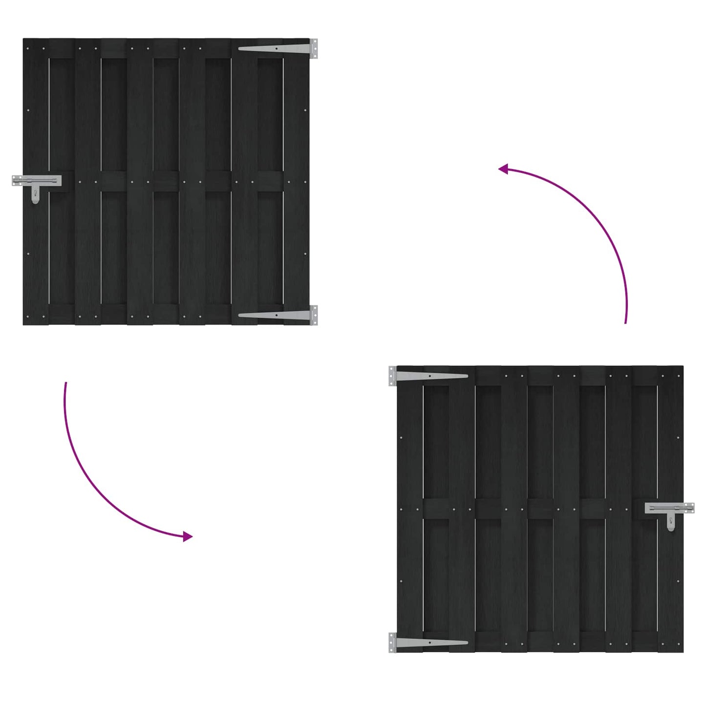 Gartentor 100 X 100 Cm Wpc Und Aluminium Schwarz