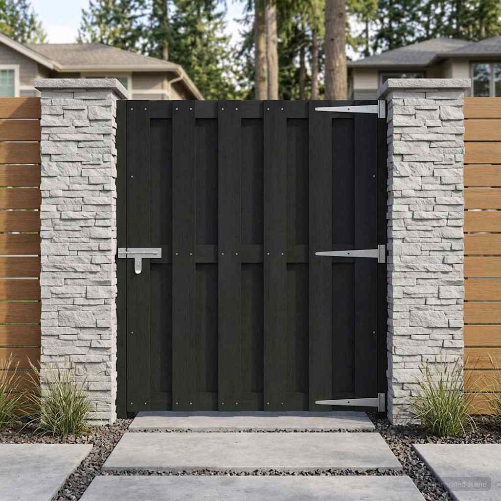 Gartentor 100 X 112 Cm Wpc Und Aluminium Schwarz