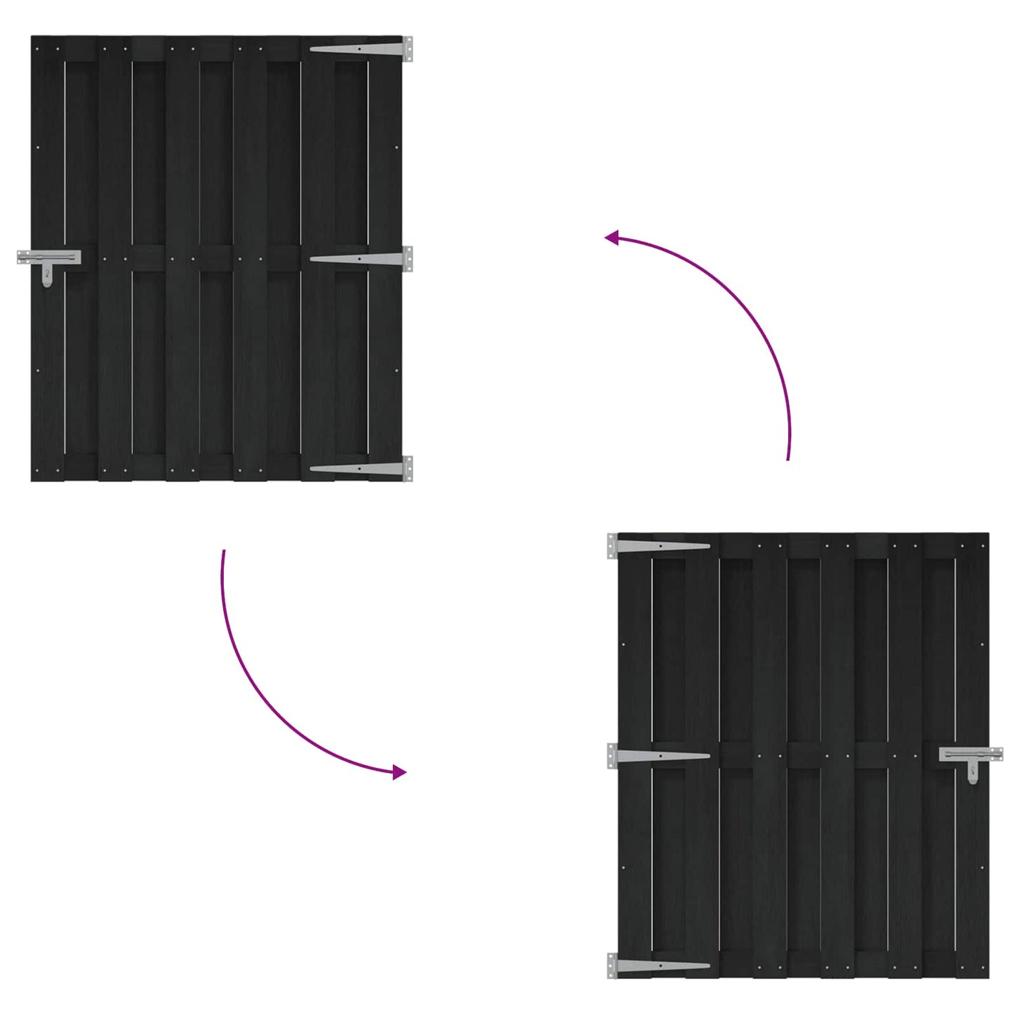Gartentor 100 X 112 Cm Wpc Und Aluminium Schwarz