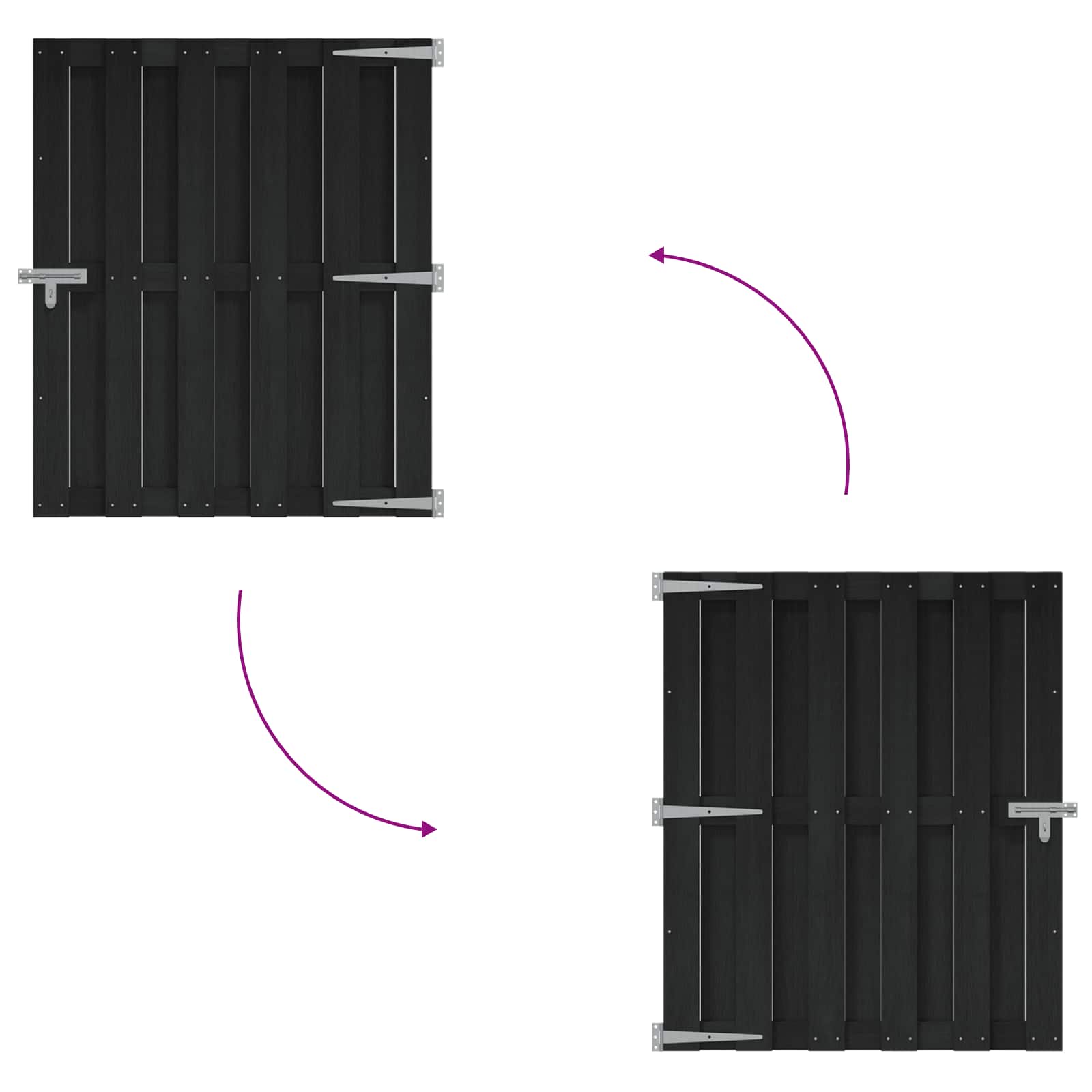 Gartentor 100 X 112 Cm Wpc Und Aluminium Schwarz