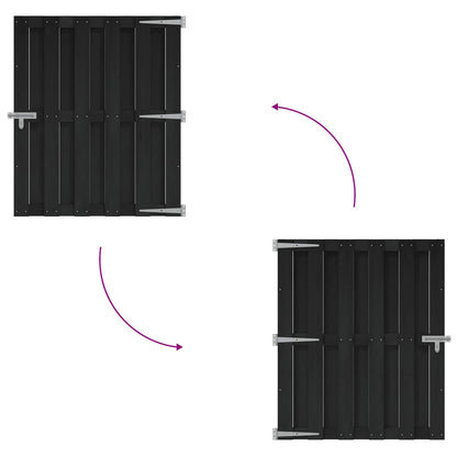 Gartentor 100 X 112 Cm Wpc Und Aluminium Schwarz
