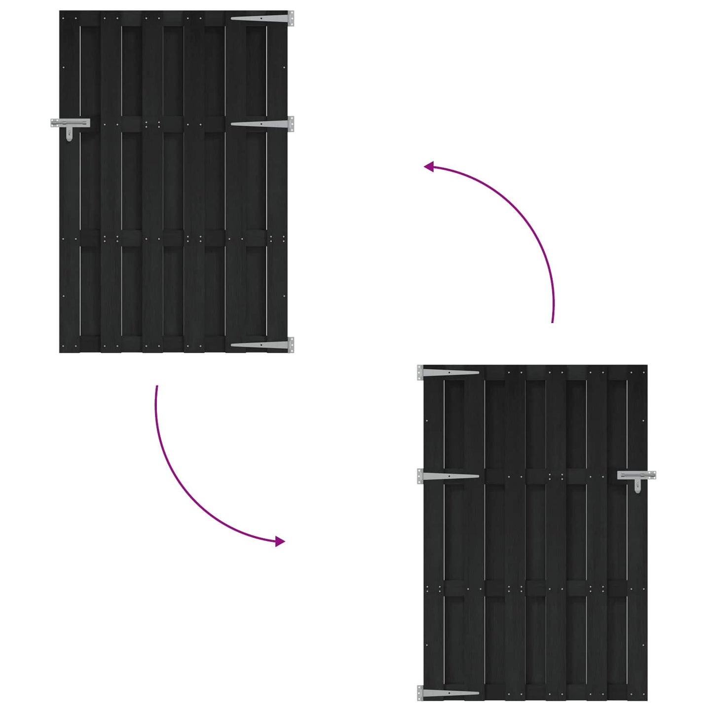 Gartentor 100 X 150 Cm Wpc Und Aluminium Schwarz