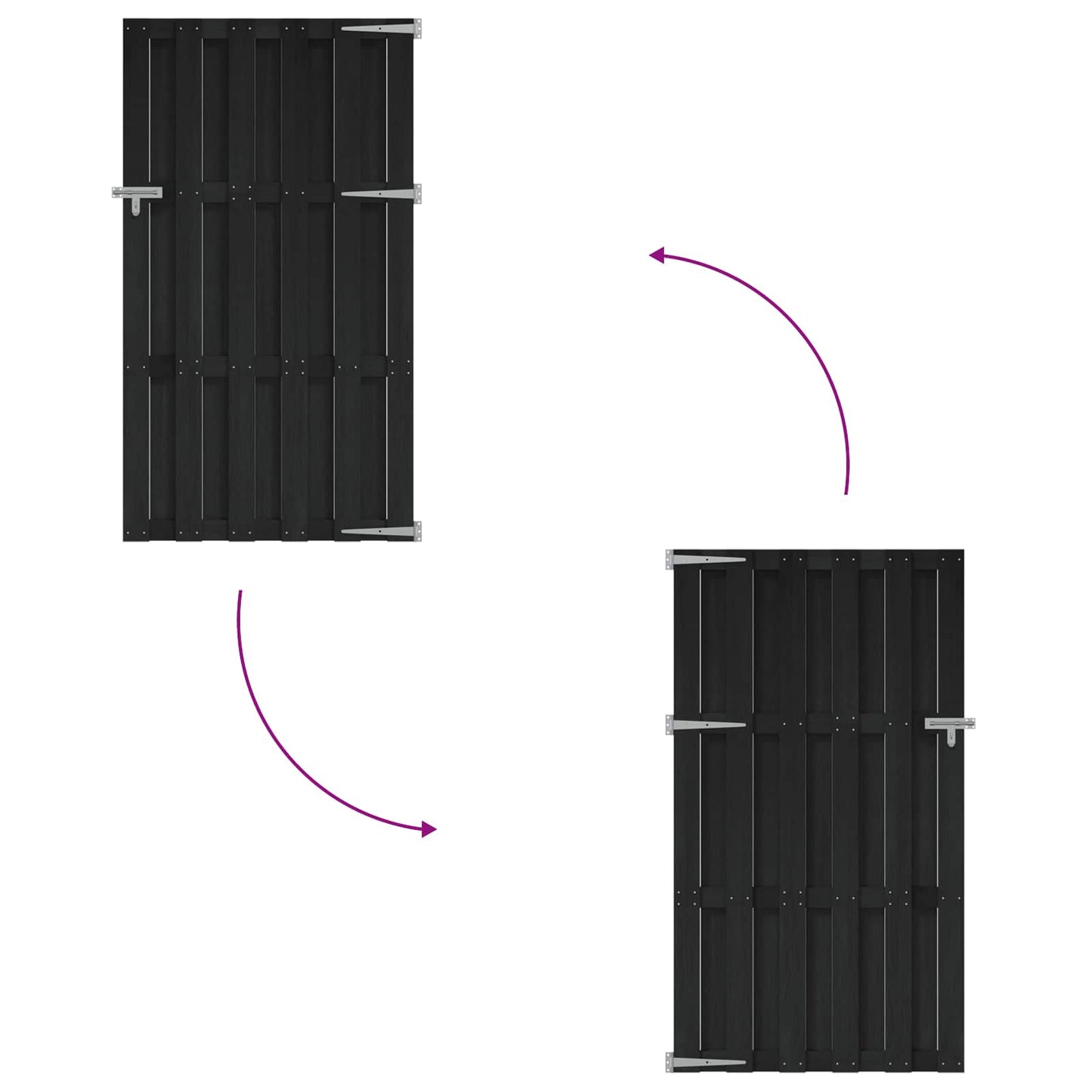 Gartentor 100 X 180 Cm Wpc Und Aluminium Schwarz