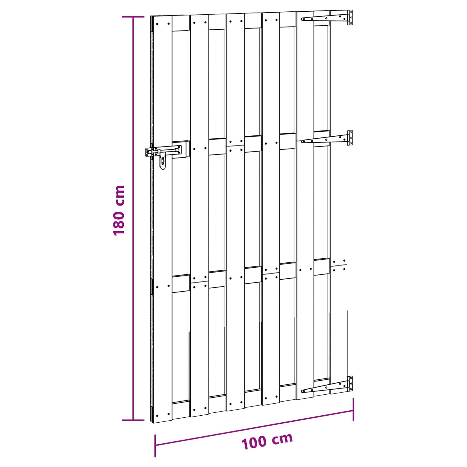 Gartentor 100 X 180 Cm Wpc Und Aluminium Schwarz