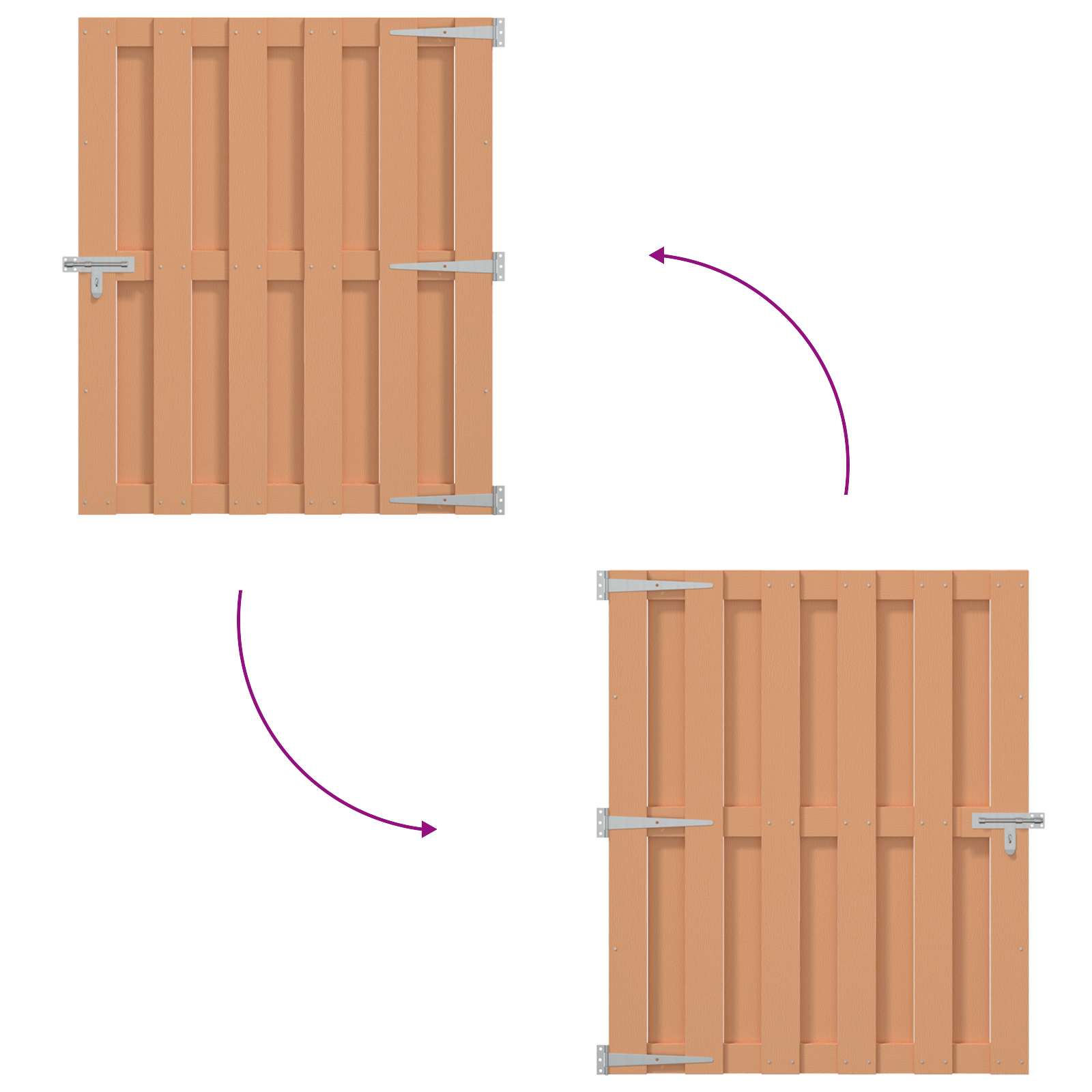 Gartentor 100 X 112 Cm Wpc Und Aluminium Braun