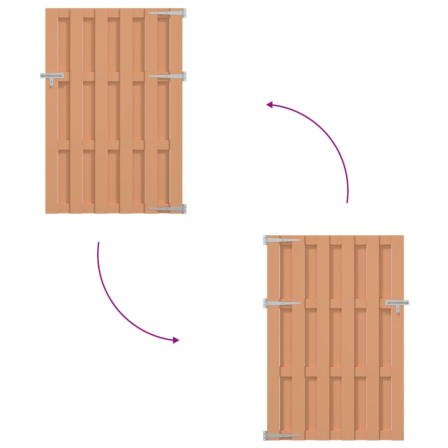 Gartentor 100 X 150 Cm Wpc Und Aluminium Braun