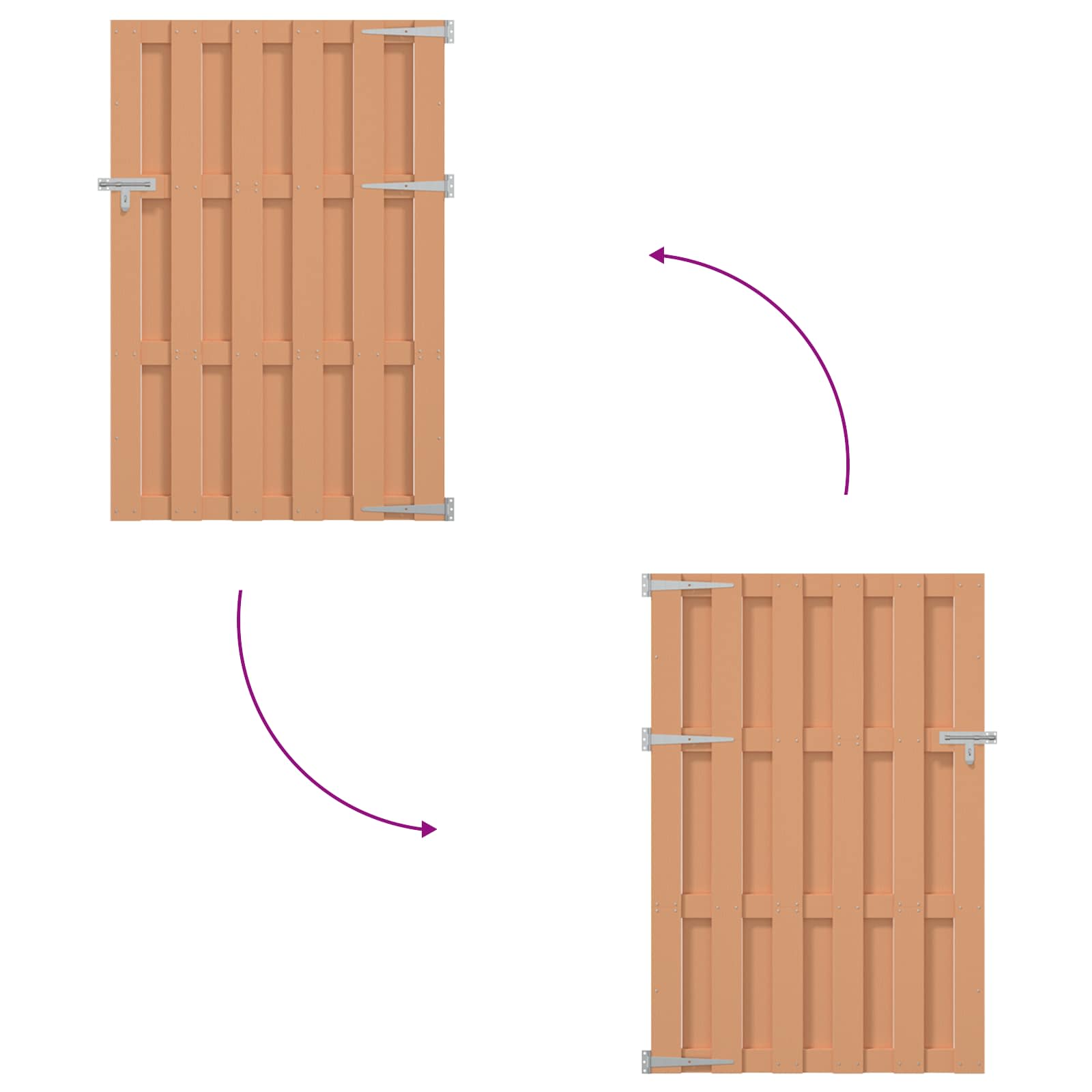 Gartentor 100 X 150 Cm Wpc Und Aluminium Braun