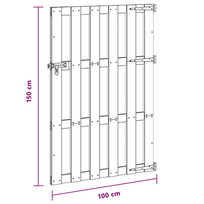 Gartentor 100 X 150 Cm Wpc Und Aluminium Braun