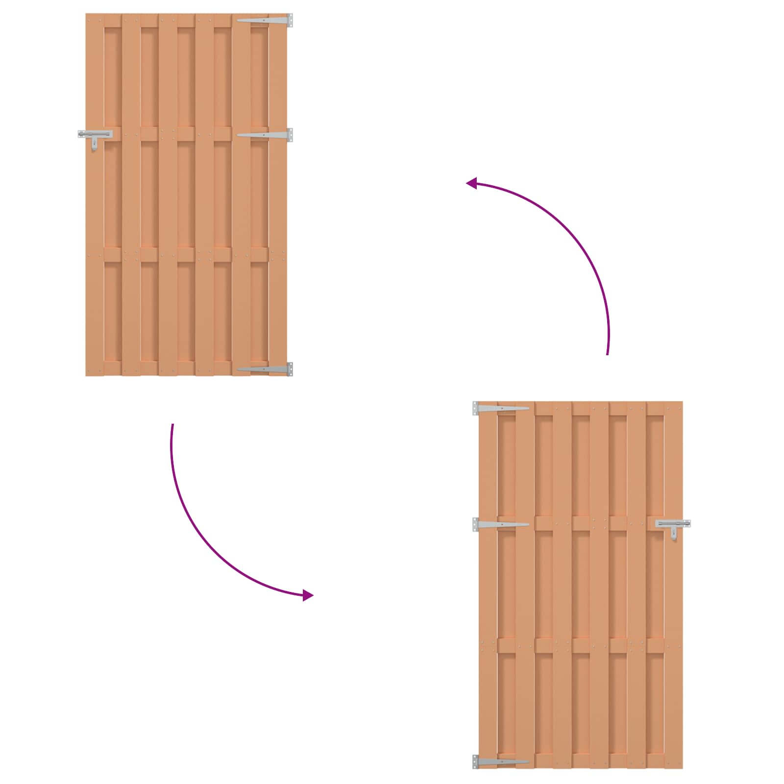 Gartentor 100 X 180 Cm Wpc Und Aluminium Braun