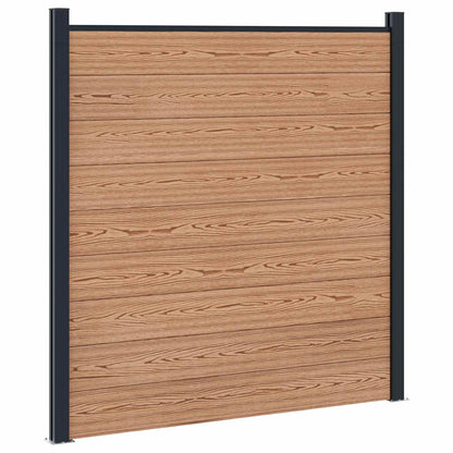 Zaunset 180 X 186 Cm Wpc Und Aluminium Braun