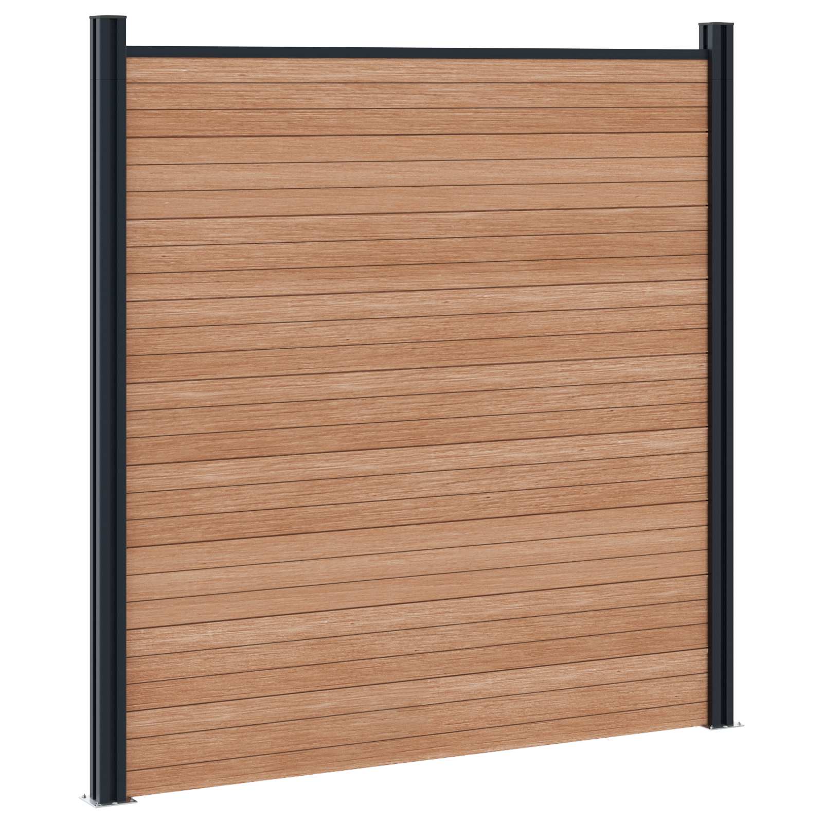 Zaunset 180 X 186 Cm Wpc Und Aluminium Braun