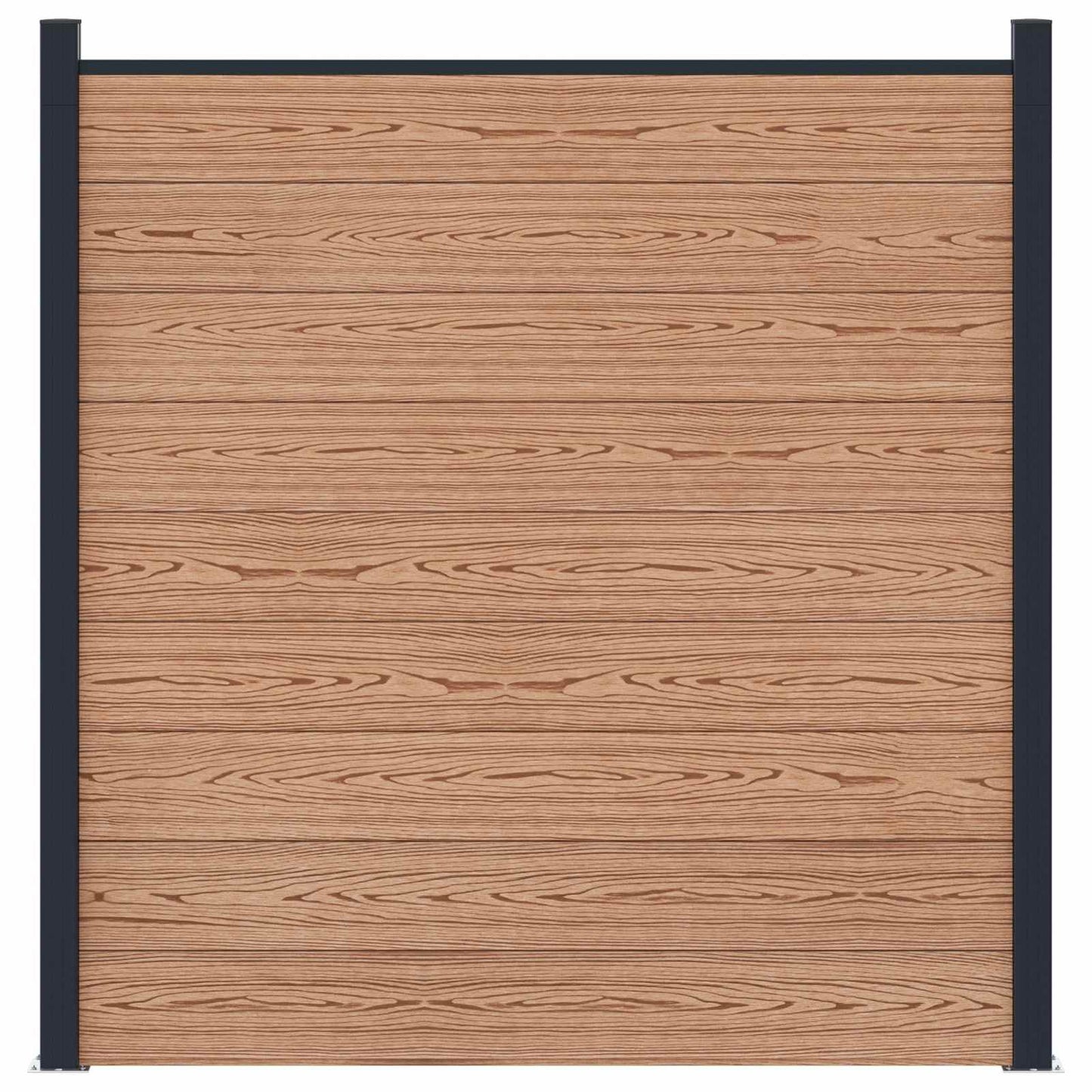 Zaunset 180 X 186 Cm Wpc Und Aluminium Braun