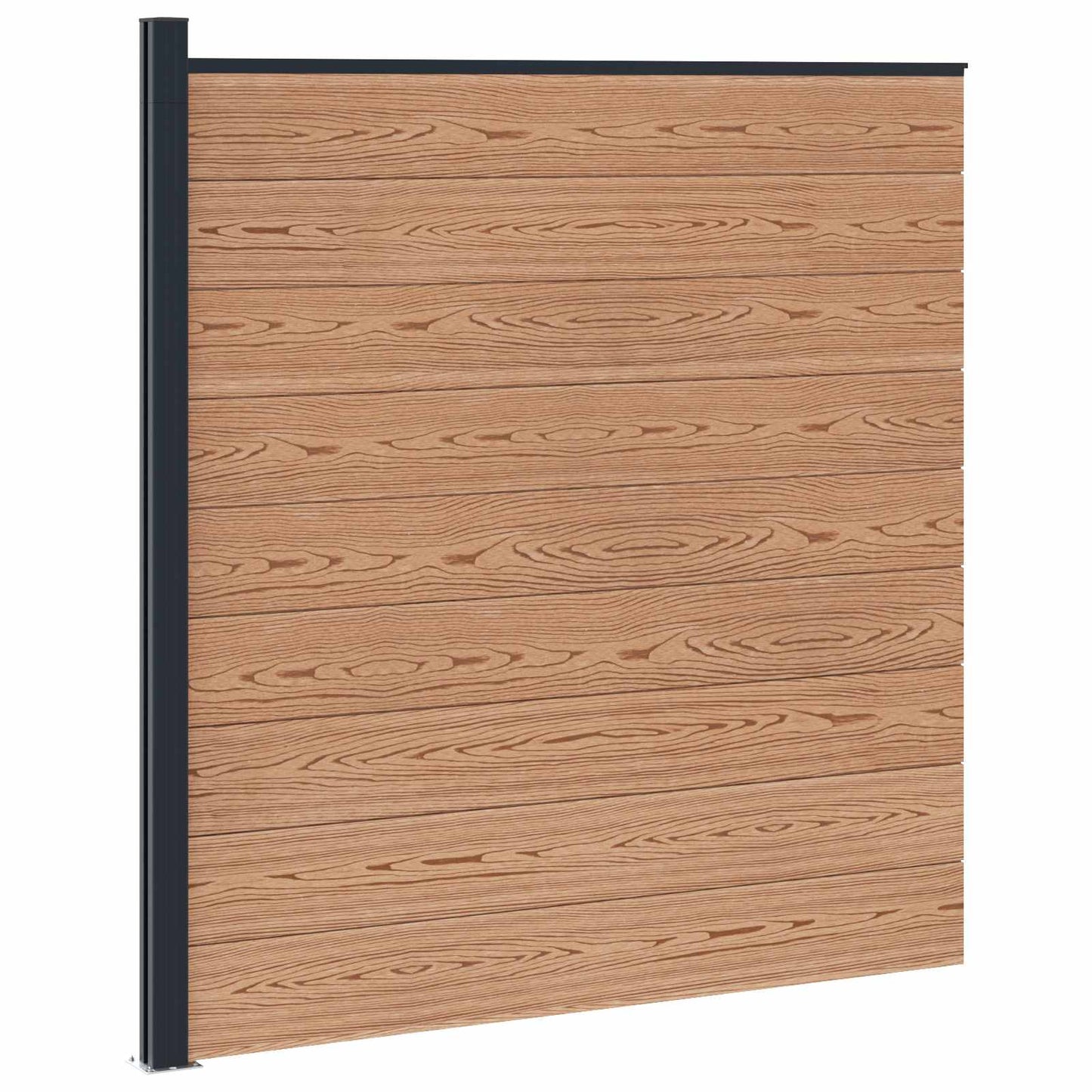 Zaunset 175 X 186 Cm Wpc Und Aluminium Braun