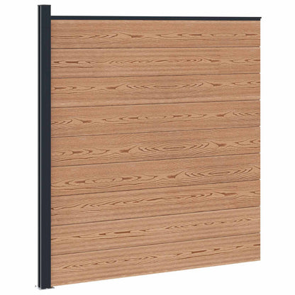 Zaunset 175 X 186 Cm Wpc Und Aluminium Braun
