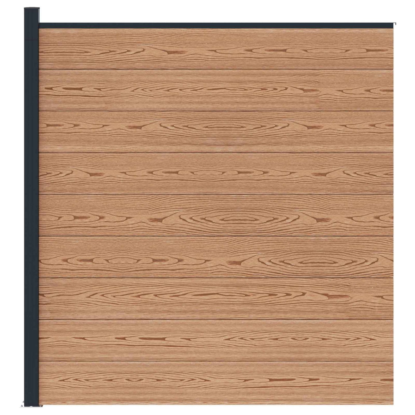 Zaunset 175 X 186 Cm Wpc Und Aluminium Braun