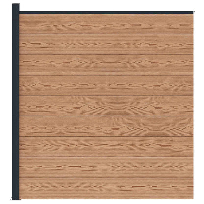 Zaunset 175 X 186 Cm Wpc Und Aluminium Braun