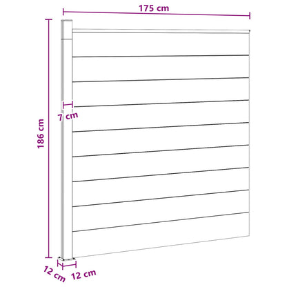 Zaunset 175 X 186 Cm Wpc Und Aluminium Braun