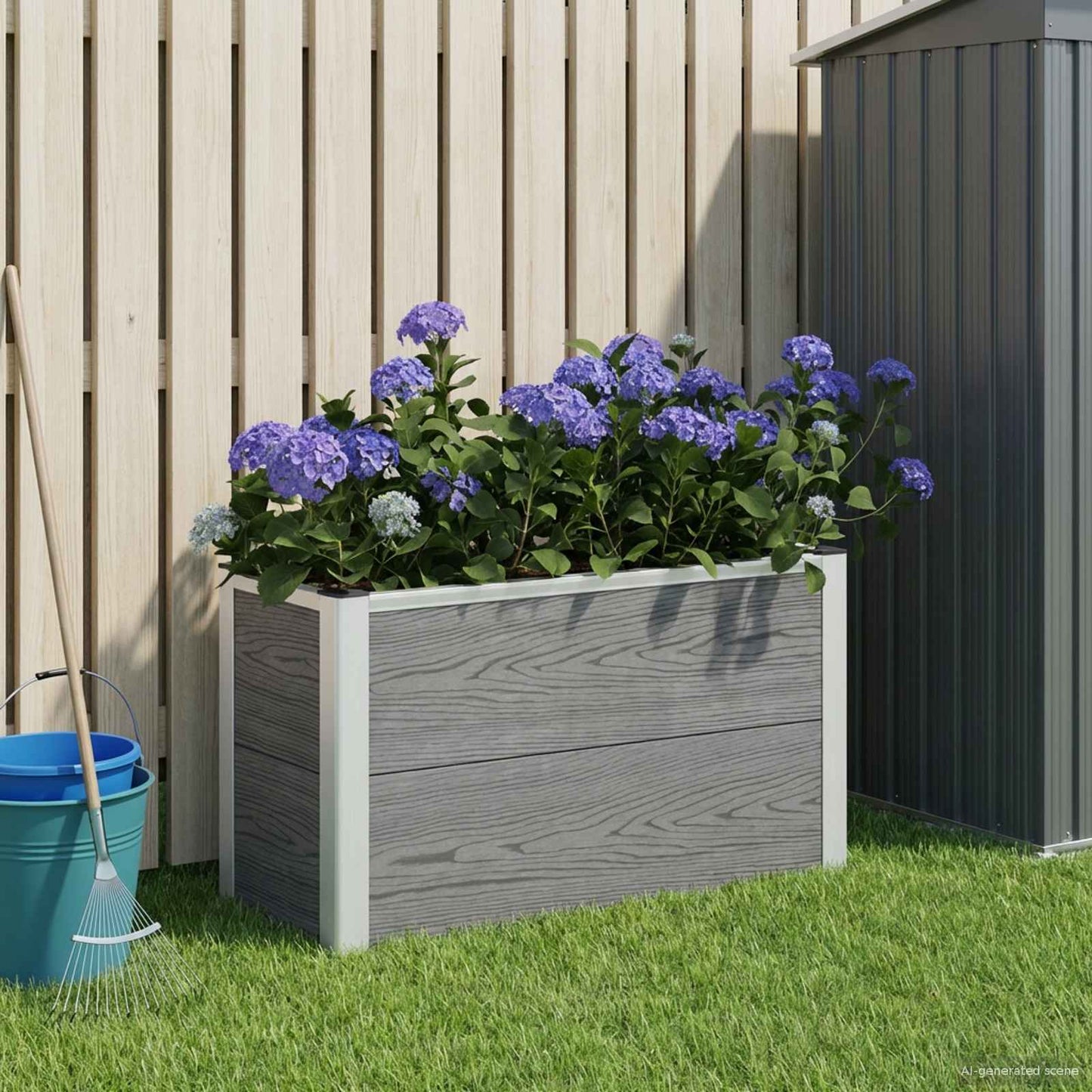 Hochbeet Grau Wpc Und Aluminium