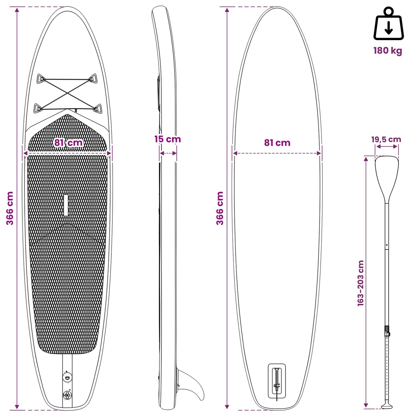 Aufblasbares Stand Up Paddle Board Apex Blau