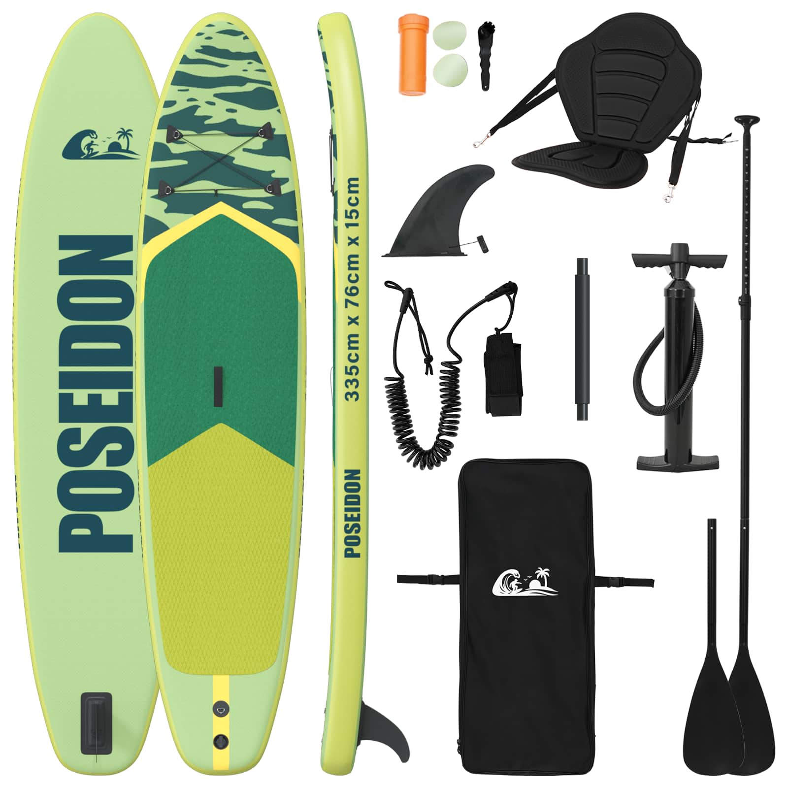 Sup Board Mit Sitz 2-In-1 Poseidon 335 X 76 X 15 Cm Grün Für
