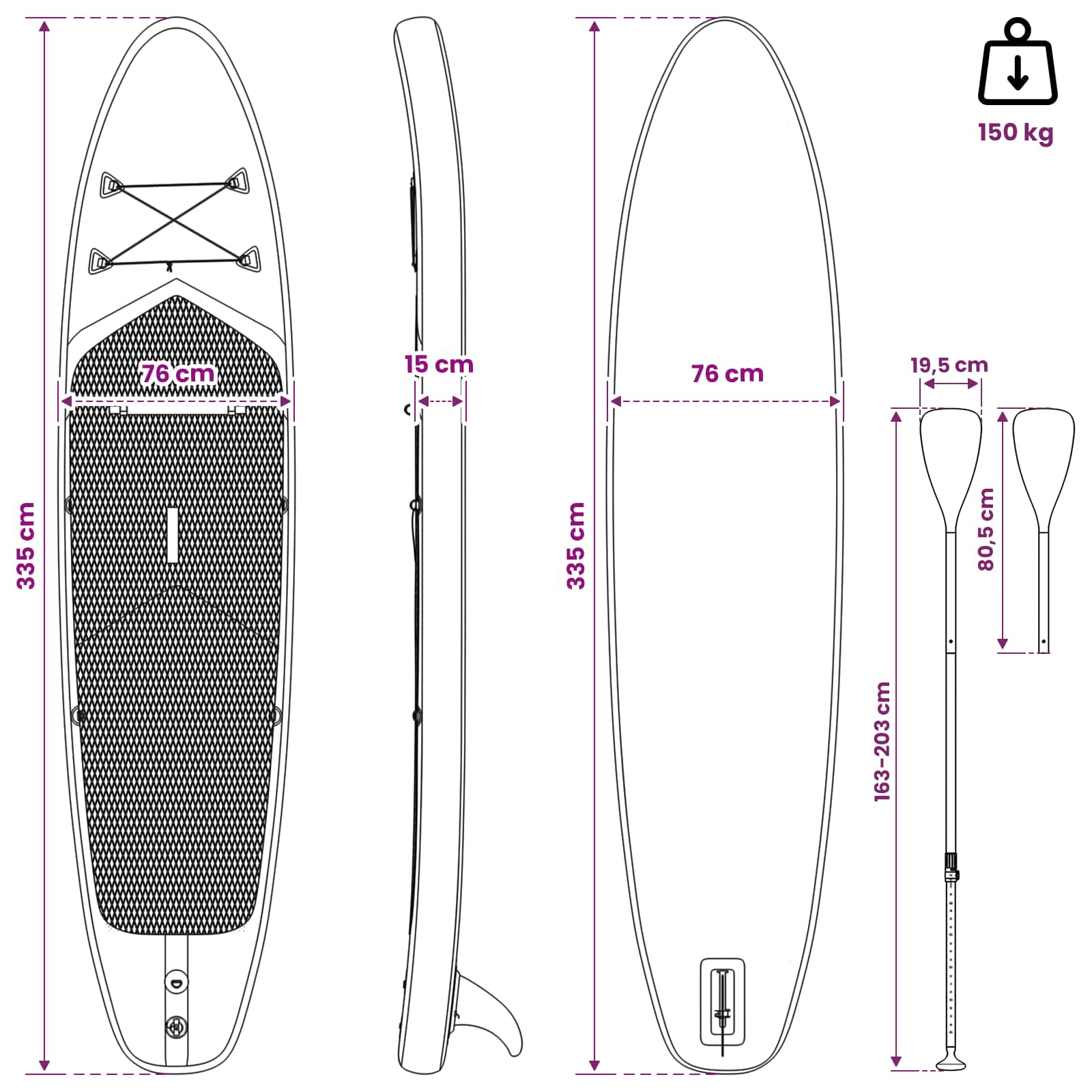 Sup Board Mit Sitz 2-In-1 Poseidon 335 X 76 X 15 Cm Grün Für