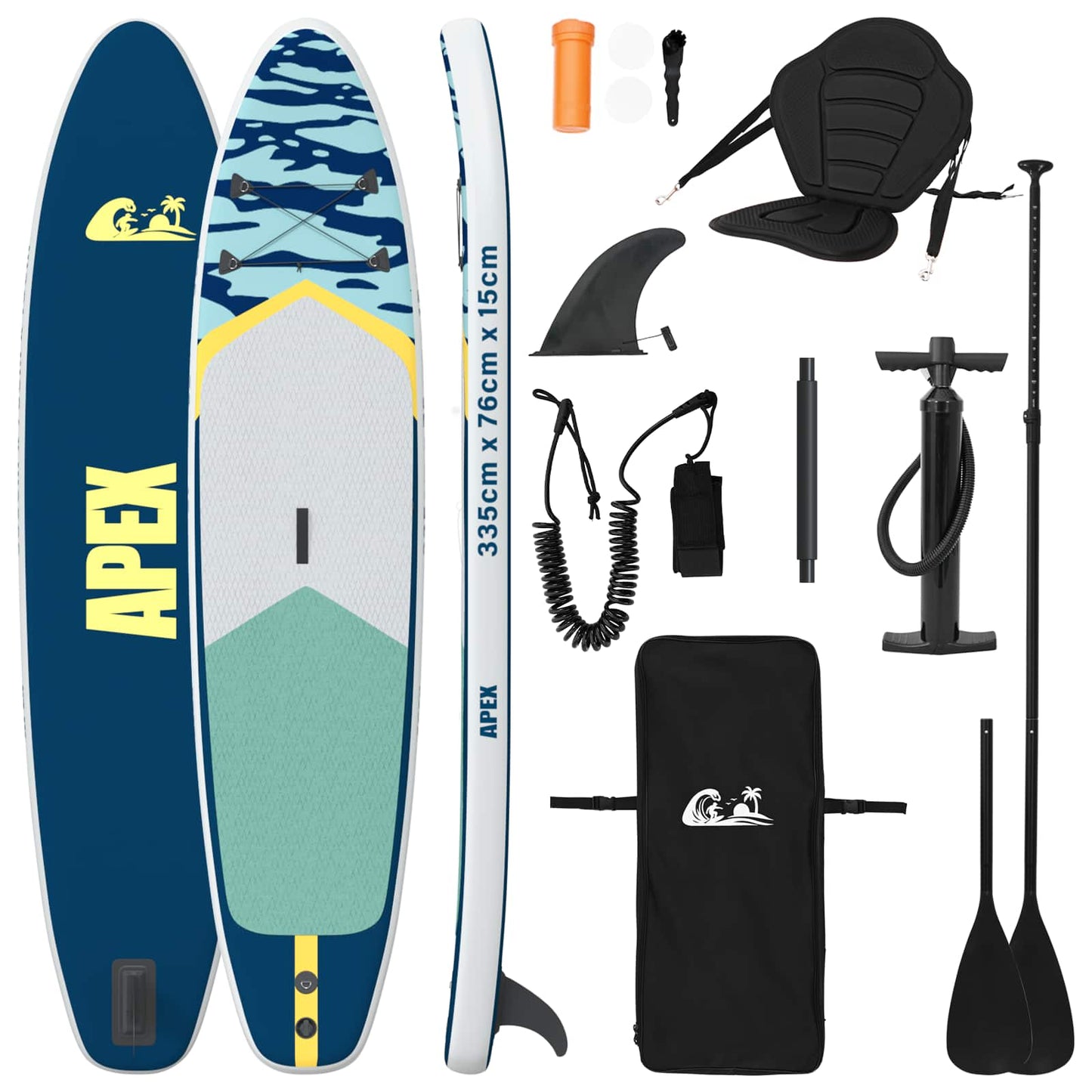 Sup Board Mit Sitz 2-In-1 Apex 335 X 76 X 15 Cm Blau Für